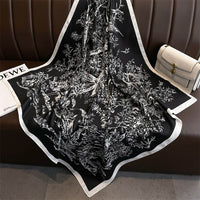 Fashion Printed Silk Scarf Twill Silk High Quality Square Scarf