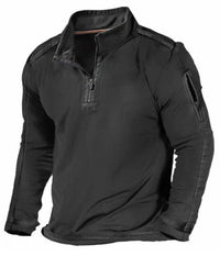 Men's Sports Fashion Zipped Stand Collar Long-sleeved Sweater