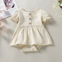 Infant Triangle Rompers Female Cotton Multicolor