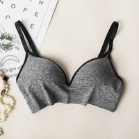 Wireless Bra Sports Yoga Small Chest Push Up Adjustable Solid Color One-piece Bra