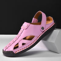 Couple Bright Sandals Closed Toe Hollow Hole Shoes