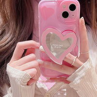 Simple Creative Love Mirror Bracket Phone Case