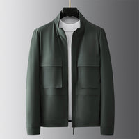 New Stand Collar Multi-pocket Fashion-black Cargo Jacket Coat