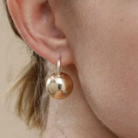 Round Ball Ear Clip Brass Gold Plated European And American Style