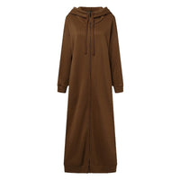 Brushed Hoody Casual Long Sleeve Coat Women