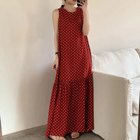 Summer Longline Korean-style Pajama Dress With Vest Style