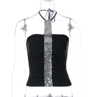 Strap Top Sexy And High-end Figure-hugging With Ruching Bold Girl Style Versatile Tube Top