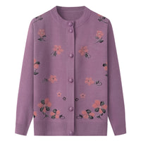 Thermal Underwear Fleece-lined Thickened Grandma Sweater Coat For Women