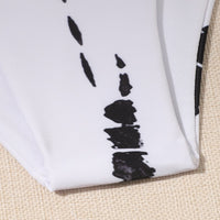 Black And White Steel Support  Split Three-piece Swimsuit