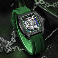 Hollow Sheet Plate Trendy Barrel-shaped Waterproof Luminous Fashion Quartz Watch For Men