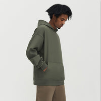 Solid Color Hooded Sweater Men's Pullover Thickened American Top
