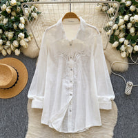 French-style Gentle Aesthetic Embroidered Hollow-out Breathable Shirt