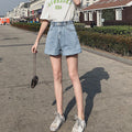 Women's Loose High Waist Cotton Denim Shorts