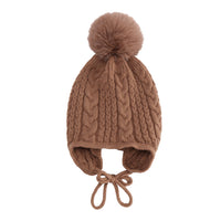 New Solid Color Twist Baby Warm Knitted Hat