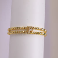 Copper-plated 18k Gold Zircon Bead Bracelet
