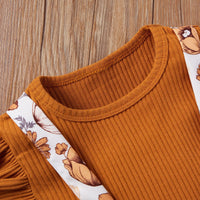 Girls' Fashion Simple Cotton Pit Strip Sling Printed Harness Skirt Set