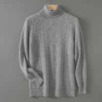 Business-casual High-neck Jacquard Thickened Loose-fitting Pullover Sweater