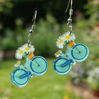New Rose Sunflower Tulip Bicycle Earrings