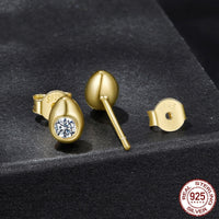 Water Drop Moissanite Stud Earrings Simple Advanced Texture S925 Sterling Silver
