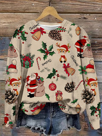 3D Digital Printing Women's Trendy Round Neck Sweater