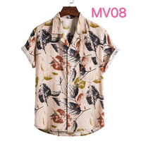 Cotton And Linen Ethnic Style Suit Collar Short Sleeve Shirt