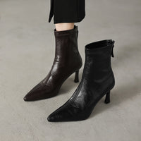 Womens Stylish Chic Ankle Boots With Zippers