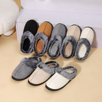 Fleece-lined Warm Cotton Slippers For Home Use