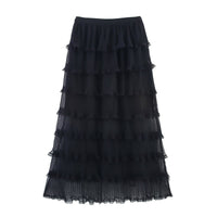 Lace Pleated Net Yarn Cake Skirt