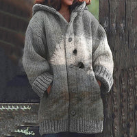 Retro Ethnic Print Women's Casual Cloak Coat