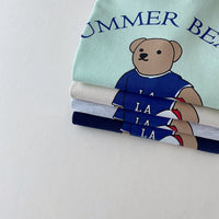 Summer New Children's Short-sleeved Bear Two-piece Suit