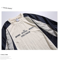 Contrast Color Printed Crew Neck Sweatshirt Men's Sports Jacket