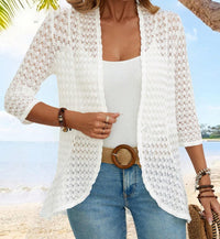 Stylish Versatile Solid-color Lace Beach Jacket