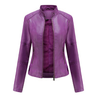 Women'S Leather Dress Slim Jacket Spring Autumn Coat