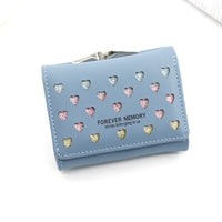 Womens Three-Fold Wallet With Hollowed-Out Heart Design