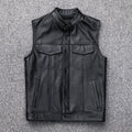 Vest Vest Button Motorcycle Motor Bike Casual Leather Waistcoat Plus Size