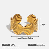 Stainless Steel Open Bangle Bracelet 18k Gold-plated
