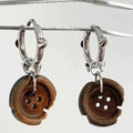 Wasteland Style Burned Gap Button Distressed Earrings