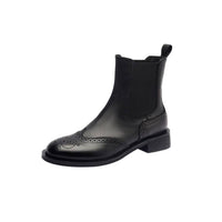 Stunning British-style Womens Full-grain Leather Ankle Boots With A Soft Sole
