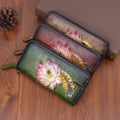 Retro Rub Colored Multiple Card Slots Long Ladies Wallet