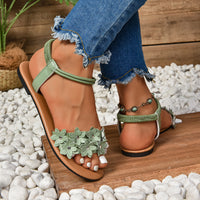 Bohemian Flat Flower Strap Sandals