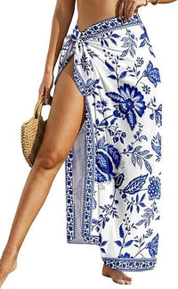 Women's Sheer Sarong High-Slit One-Size Swimsuit Cover-Up