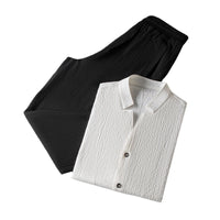Men's Wear Handsome Pleated High-grade Men's Long Sleeve Set