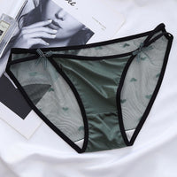 Mesh Lace-up Bow Briefs Low-rise Shorts