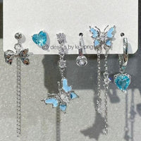 6-Piece Sweet  Cool Butterfly Stud Earring Set