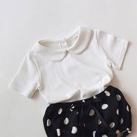 Summer Unisex Baby Round Neck Short Sleeve T-shirt Versatile Half Sleeve Pants Bulky Underpants Children's Suit