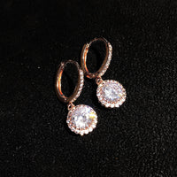 Temperament Fire Colorful Crystals 2 Karat Flower Earrings