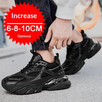 Autumn Winter Mesh Breathable Invisible Height-Boosting Casual Sneakers