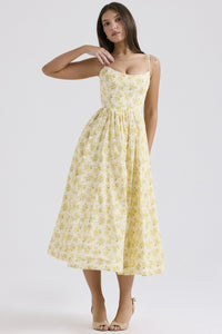 Spicy-style Floral Mid-length Dress With A Backless Halter Design