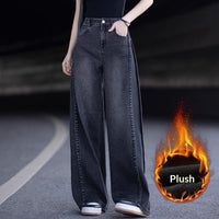 Straight-leg High-waisted Loose-fitting Wide-leg Pants