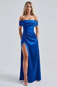 Off-shoulder Side-slit Maxi Dress Fashion Gown